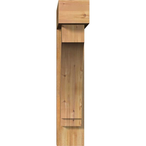 Imperial Block Rough Sawn Bracket W/ Offset Brace, Western Red Cedar, 8W X 32D X 40H